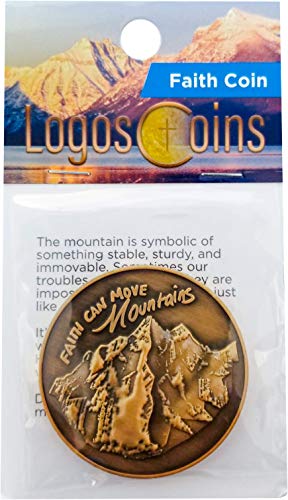 Faith Can Move Mountains Challenge Coin, Antique Gold-Color Plated, Ask and It Shall Be Given to You Coin