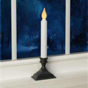 612 Vermont Battery Operated LED Window Candles with Flickering Amber Flame, Automatic Timer, 9.75 Inches Tall, VT-1206A (Pack of 4, Antique Bronze)