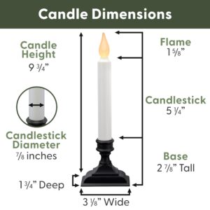 612 Vermont Battery Operated LED Window Candles with Flickering Amber Flame, Automatic Timer, 9.75 Inches Tall, VT-1206A (Pack of 4, Antique Bronze)