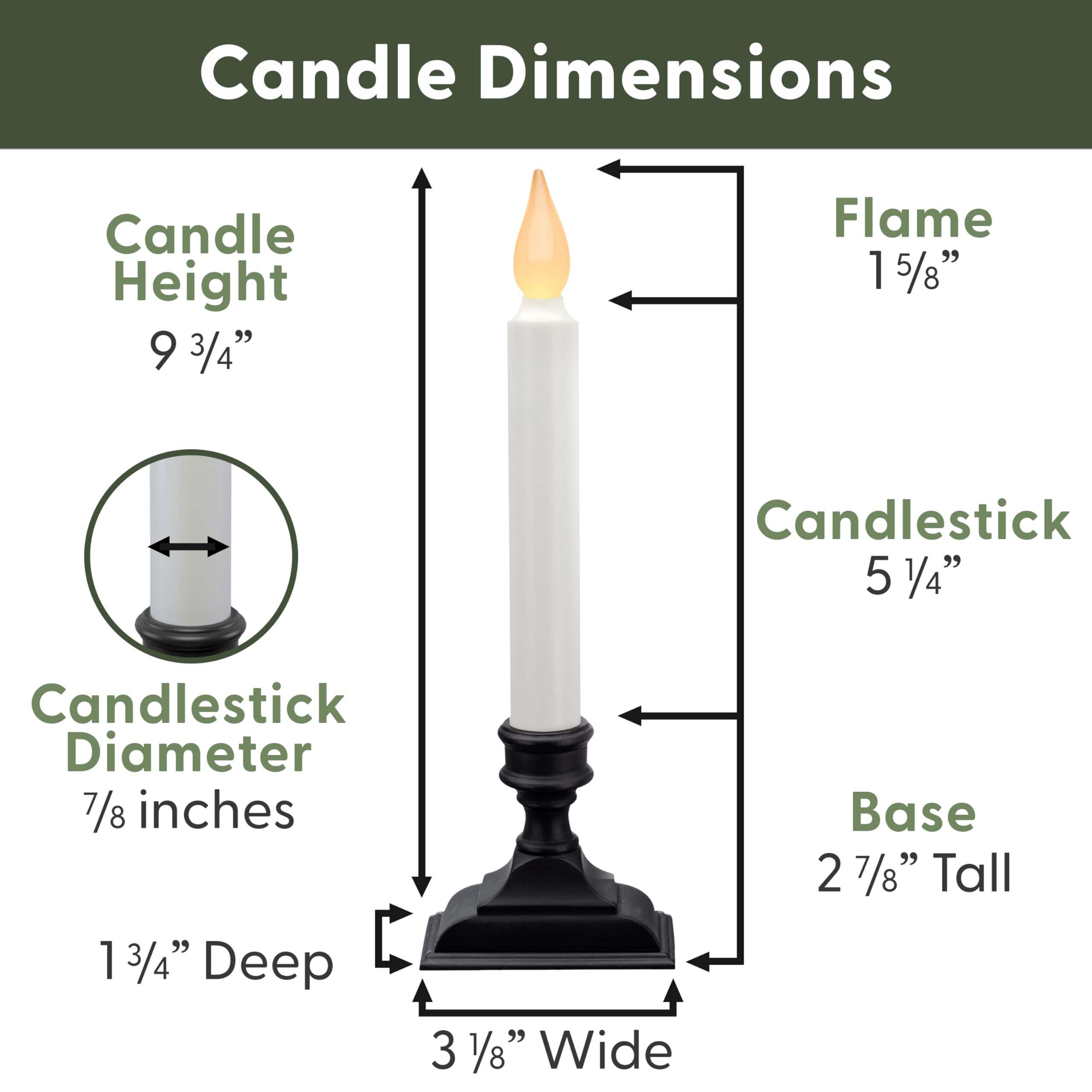 612 Vermont Battery Operated LED Window Candles with Flickering Amber Flame, Automatic Timer, 9.75 Inches Tall, VT-1206A (Pack of 4, Antique Bronze)