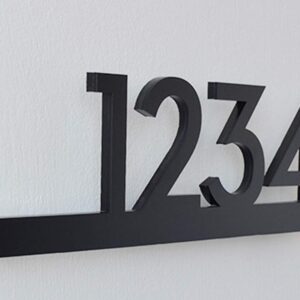 Modern House Numbers - Black with Black Acrylic - Contemporary Home Address - Underline Sign Plaque - Door Number - Apartment - Hotel Room