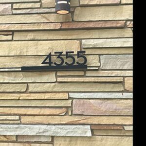 Modern House Numbers - Black with Black Acrylic - Contemporary Home Address - Underline Sign Plaque - Door Number - Apartment - Hotel Room