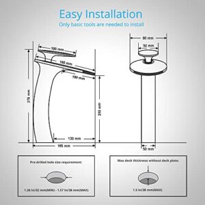 Wovier Oil Rubbed Bronze Waterfall Bathroom Faucet,Single Handle Single Hole Brass Lavatory Vanity Vessel Faucet,Slanted Body Basin Mixer Tap Tall Body with Supply Hose,Black