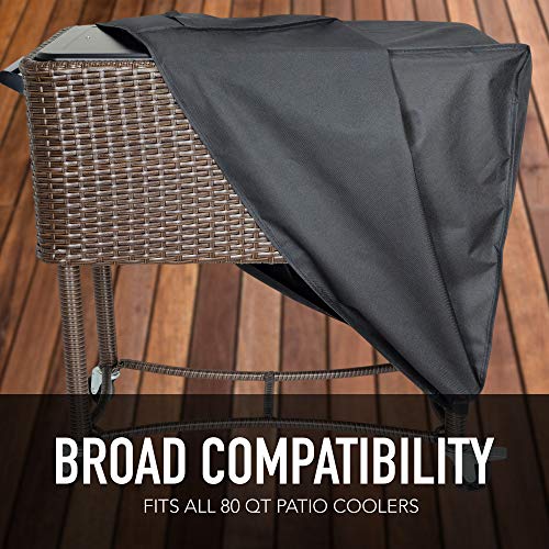 Permasteel Universal Cooler Cover for 80-Qt Cooler Cart, Patio Cooler | Heavy Duty, Weatherproof, Water-Resistant, UV-Resistant Cover for Outdoor, Outside, Backyard, Deck, Patio, Black
