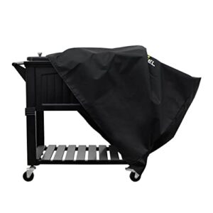 Permasteel Universal Cooler Cover for 80-Qt Cooler Cart, Patio Cooler | Heavy Duty, Weatherproof, Water-Resistant, UV-Resistant Cover for Outdoor, Outside, Backyard, Deck, Patio, Black