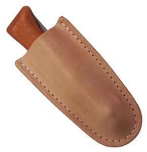 top grain leather knife sheath for wooden french #9, 10 & #12 folding knives