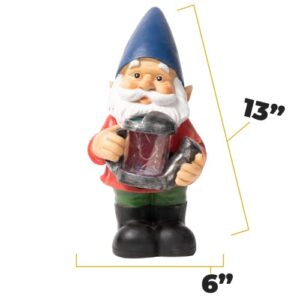 VP Home Garden Gnomes with Led Light Lawn Gnome Great Addition for Your Garden Solar Powered Light Garden Knome Christmas Decorations Gifts for Outside Patio Lawn