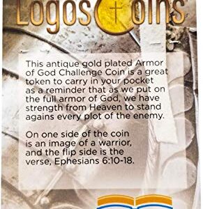 Put on The Whole Armor of God, Challenge Coin, Antique Gold Plated, Armor of God and Ephesians 6