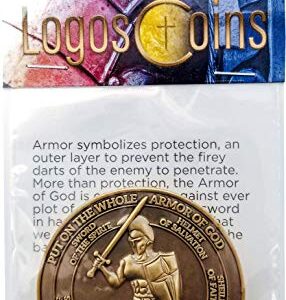 Put on The Whole Armor of God, Challenge Coin, Antique Gold Plated, Armor of God and Ephesians 6