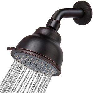 voolan high pressure shower head with shower arm - 5 function rain shower head - comfortable shower experience even at low water flow - oil-rubbed bronze