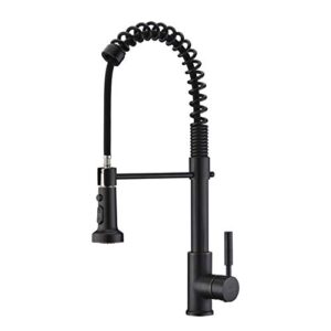 gicasa kitchen faucet, oil rubbed bronze faucet, industrial farmhouse spring kitchen faucet pull down kitchen sink faucet with pull out sprayer