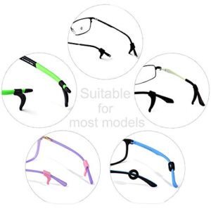 14 Pairs Eyewear Retainers Comfortable Silicone Eyeglass Strap Holder Sport Anti Slip Ear Hooks for Kids & Adults, Multi-colored