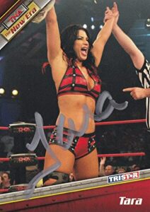 tara signed 2010 tristar tna new era card #52 wwe wrestling victoria autograph - hockey slabbed autographed cards