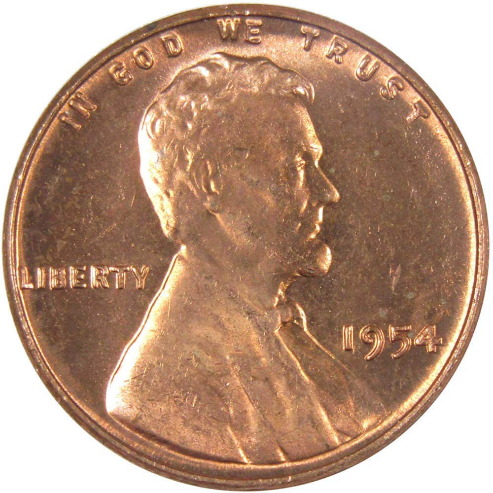 1954 Lincoln Wheat Cent BU Uncirculated Mint State Bronze Penny 1c Coin