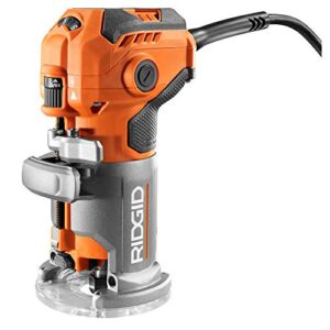 ridgid 5.5 amp corded compact power trim router with micro adjust dial r24012+ sander