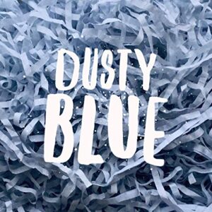 dusty blue powder shredded tissue paper shred hamper gift box basket filler fill premium quality vintage 200g
