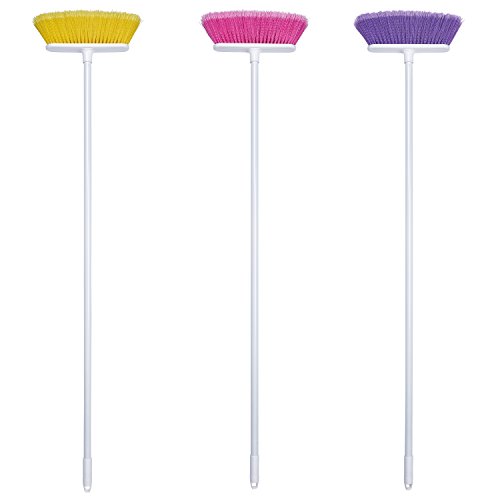 The Original Soft Sweep Magnetic Action Broom Assorted Colors with White Metal Handles (2 Brooms)