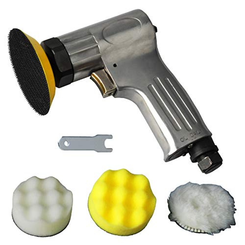 PROSHI 3-Inch Mini Air Polishing Kit 3-Inch Mini Polisher with the sanding pad and form pad and wool buffing