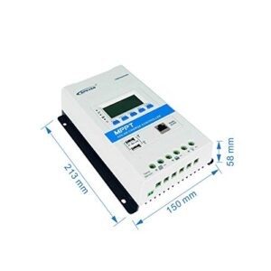 EPever MPPT Charge Controller 20A 12V/24V Auto Solar Panel Charge Controller Intelligent Regulator Tririon2210N wth DS2 + UCS modules (20A,Triron2210N)