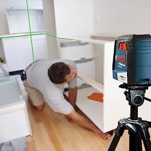 Bosch GLL40-20G 40ft Green-Beam Self-Leveling Cross-Line Laser with VisiMax Technology, 360 Degree Flexible Mounting Device and Carrying Pouch