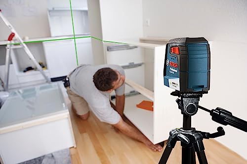 Bosch GLL40-20G 40ft Green-Beam Self-Leveling Cross-Line Laser with VisiMax Technology, 360 Degree Flexible Mounting Device and Carrying Pouch