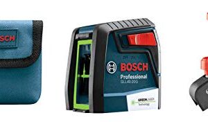 Bosch GLL40-20G 40ft Green-Beam Self-Leveling Cross-Line Laser with VisiMax Technology, 360 Degree Flexible Mounting Device and Carrying Pouch