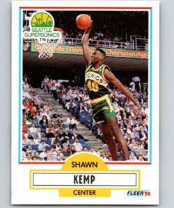 basketball nba 1990-91 fleer #178 shawn kemp #178 nm+ rc rookie