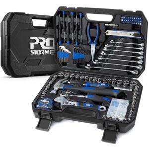 prostormer 200-piece hand tool set, general home and auto repair tool kit with toolbox storage case for mechanical repair, diy, home maintenance