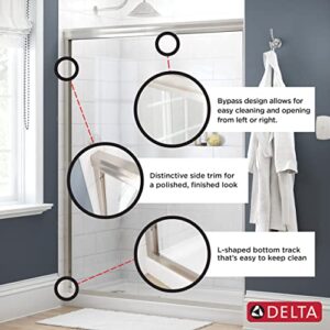Delta Shower Doors SD3927404 Classic Semi-Frameless Traditional Sliding Bathtub, 60" x 58-1/8", Chrome Track
