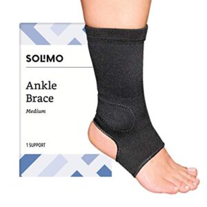 amazon brand - solimo ankle brace, medium, black