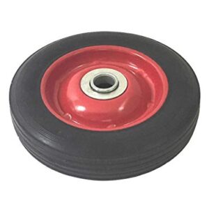 Solid Rubber Flat Free Tire 6" x 1.5" Hand Truck Wheel - 1.25" Offset Hub – 5/8" Axle - 350 lbs Capacity