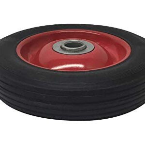 Solid Rubber Flat Free Tire 6" x 1.5" Hand Truck Wheel - 1.25" Offset Hub – 5/8" Axle - 350 lbs Capacity