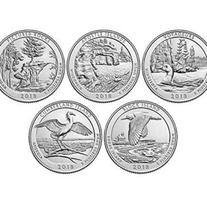 2018 D BU National Parks Quarters - 5 coin Set Denver Mint Uncirculated