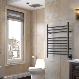 HEATGENE Towel Warmer Wall-Mounted Hardwired Heated Towel Rack Matte Black