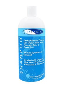 triswim swim shampoo -32 fl oz, removes chlorine buildup- swimmers shampoo for undoing the damage caused by chlorine on the scalp