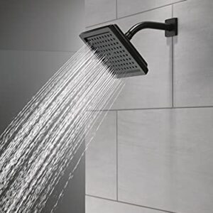 Delta Faucet Single-Spray Matte Black Shower Head, Shower Head Black Square Shower Head, Black Showerhead, Matte Black RP62283BL
