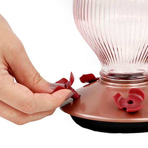 Perky-Pet 9104-2 Rose Gold Top-Fill Glass Hummingbird Feeder Rose Gold 24 oz Capacity