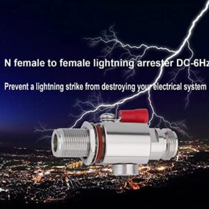 RFiotasy Coaxial N Type Lightning Arrestor 0 to 6 GHz (N-Female/N-Female) 50ohm, Protects 3G,4G,LTE, GPS,2.4GHz/5GHz Wi-Fi, 900MHz,Ham Other Outside Antennas
