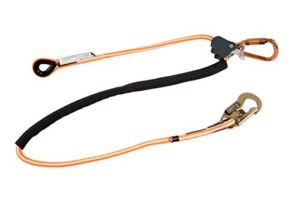 pelican rope positioning with steel snap hook (1/2 inch x 8 feet) – adjustable, high visibility polyester rope for fall protection, arborists, tree climbers - ansi z133 & osha 1910/1926 certified
