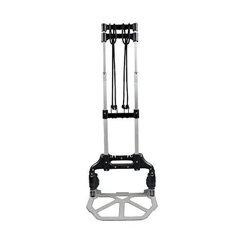 Folding Hand Truck 150 lb Capacity Aluminum Trolley Cart with 2 Ropes Folding Hand Cart Trolley