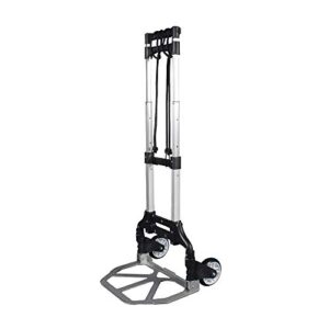 Folding Hand Truck 150 lb Capacity Aluminum Trolley Cart with 2 Ropes Folding Hand Cart Trolley