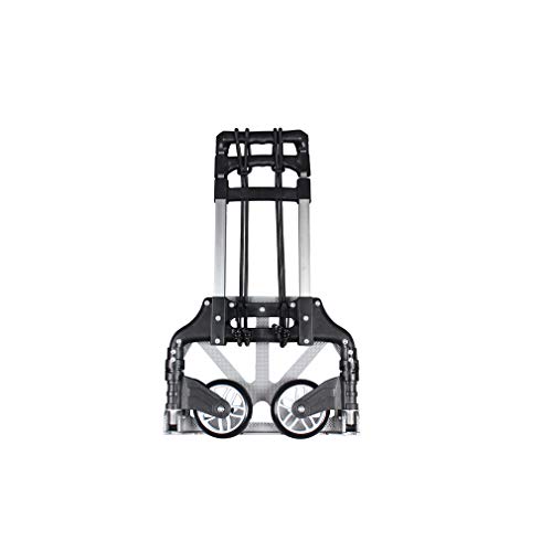 Folding Hand Truck 150 lb Capacity Aluminum Trolley Cart with 2 Ropes Folding Hand Cart Trolley