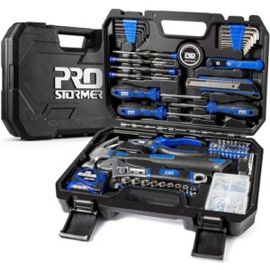 prostormer 160-piece home repair tool set, general household hand tool kit with toolbox storage case for house, garage, college dorm and office