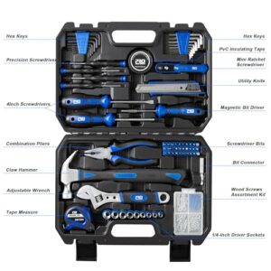 Prostormer 160-Piece Home Repair Tool Set, General Household Hand Tool Kit with Toolbox Storage Case for House, Garage, College Dorm and Office