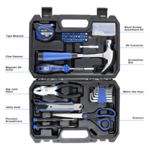 Prostormer 93-Piece Portable Tool Kit, Basic Household Repair Tool Set with Toolbox Storage Case, Small Starter Tool Box Kit for Homeowners and College Students