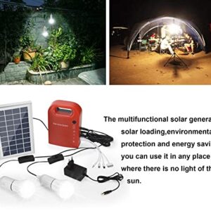 MeetUs Portable Home Outdoor Generation System Small DC Solar Panels Lighting Charging Generator Power System, 2 Pcs Lighting Bulb + 4 In 1 USB Charging Cable