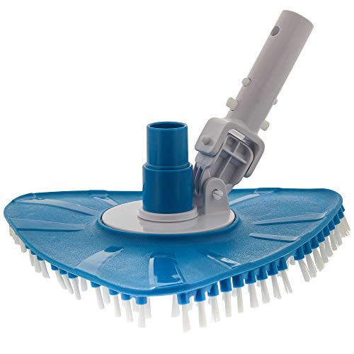 U.S. Pool Supply Flexible Triangular Pool Vacuum Head with Swivel Connection and Multi-Directional Fishtail EZ Clip Handle - Connects to Standard 1-1/2" & 1-1/4" Vacuum Hose & 1-1/4" Poles