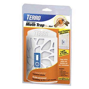 terro t2950 closet & pantry moth trap killer plus alert -attract, trap, and kill clothes, grain, flour, meal, and seed moths
