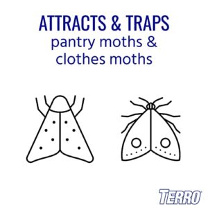 TERRO T2950 Closet & Pantry Moth Trap Killer Plus Alert -Attract, Trap, and Kill Clothes, Grain, Flour, Meal, and Seed Moths