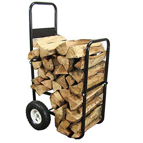 Alek...Shop Caddy Dolly Mover Wheels Cover Fire Cart Log Carrier Firewood Rack Wood Rolling Hauler Storage Fireplace